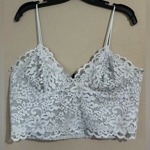 Cloud Blue Lace Crop Top/Bralette